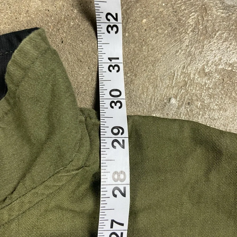 Vintage 70s Military Chemical Protective Jacket Size Large Green Mock Full Zip